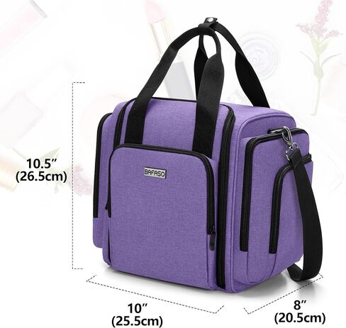 BAFASO Travel Makeup Bag with 4 Inner Removable Pouches, Multifunctional Cosmetic Bag Holds Makup/Hair Supplies (Patent Pending), Purple in Saudi Arabia