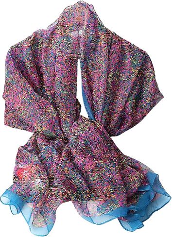 amokk Large Floral Wraps and Shawls with Round Scarf Ring Chiffon Scarfs for Women Lightweight Summer Dressy Neck Scarf in Saudi Arabia