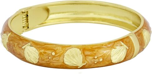 Spring Hinge Enamel Seashell Bangle Bracelet in Saudi Arabia
