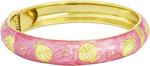 Spring Hinge Enamel Seashell Bangle Bracelet in Saudi Arabia