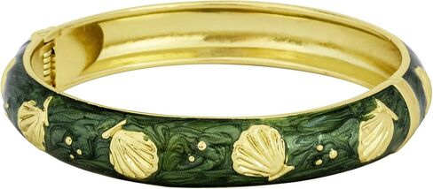 Spring Hinge Enamel Seashell Bangle Bracelet in Saudi Arabia