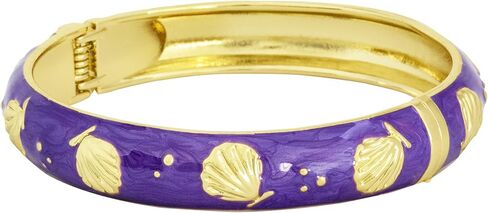 Spring Hinge Enamel Seashell Bangle Bracelet in Saudi Arabia