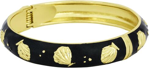 Spring Hinge Enamel Seashell Bangle Bracelet in Saudi Arabia