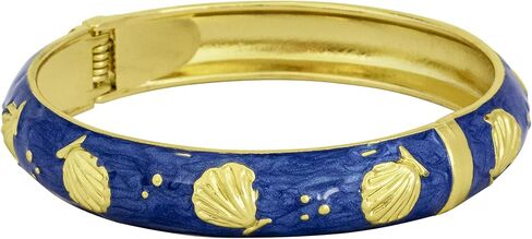 Spring Hinge Enamel Seashell Bangle Bracelet in Saudi Arabia