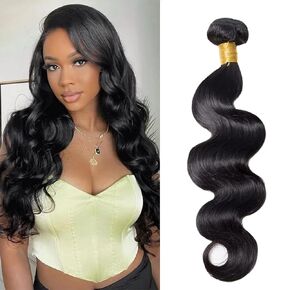 Body Wave Bundles Human Hair 8 10 12 Inch 10A Grade 3 Bundles Human Hair Body Wave for Black Women Unprocessed Brazilian Virgin Hair Extensions Human Hair Bundles Body Wave Natural Black