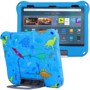 Dinosaur Fire HD 8 Tablet Case for Kids Boys Light EVA Kids Friendly Fire HD8 Plus 2020 2022 12Gen Case with Handle Kickstand Kids Pro Shockproof Full Cover for Boy's Gift