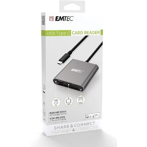 EMTEC ECCAREADT610C Type-C 3-in-1 Card Reader