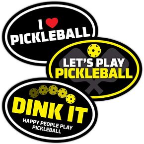 Pickleball Car Magnets - 3 Pack (includes one of each design) - 6"x4" Magnets - Made in USA - for indoor or outdoor use.
