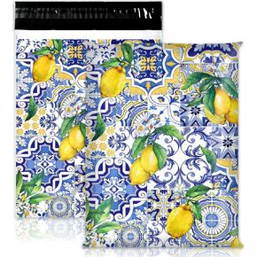 100Pcs Lemon Tile Poly Mailers 10 x 13 Inch Vintage Packaging Bags Self Seal Mailing Envelope Bags for Spring Summer Small Business Clothing Gift