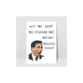 Michael Scott Inspired 40th Birthday Card, The Office, Greeting Card, Best Friend Birthday Card, Funny Birthday Card for Her, Card for Him