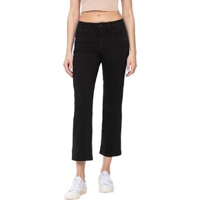 VERVET High Rise Anke Straight Jeans Black T5895