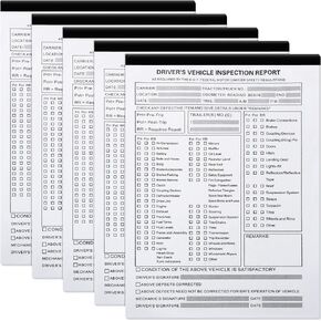 10 Pack Detailed Driver's Vehicle Inspection Report Book 5.5 x 8.5 Daily Pre Trip Inspection Report 2-ply Carbonless for Drivers and Truckers, 31 Sets of Forms per DVIR Book