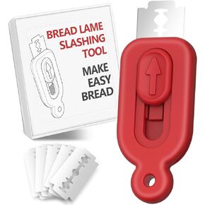 Bread Lame for Scoring Dough,Extractable & Magnetic Bread Lame Dough Scoring Tool with 5PCS Blades for Artisan Bread, Essential Sourdough Bread Baking Supplies (Red)