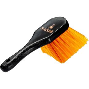Sudslab Tire Brush - Premium Wheel Cleaning Tire Brush - Stiff Bristles for Efficient Dirt and Grime Removal - Ergonomic Curved Handle - Ideal for Car, Truck, and SUV Tires