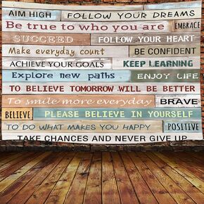 Inspirational Quotes Tapestry Wall Hanging, Motivational Tapestry Positive Words Letters Sayings Tapestry Rustic Farmhouse Tapestry for Office, Encouraging Work Life Tapestry for College Dorm (40X30)