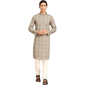 Men's Cotton Kurta Pajama Set Indian Party Traditional Ethnic Tunic Dress Wedding