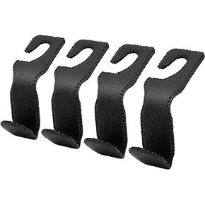Car Purse Hooks Leather, Auto Headrest Hangers Car Seat Hooks for Purses and Bags, Seat Hook 4 Pack