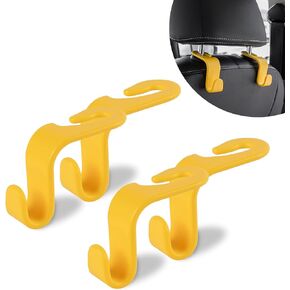 alpmosn Car Seat Headrest Hook for Purses and Bags, 4 Pack Hanger Storage Organizer Interior Accessories for Purse Coats Umbrellas Grocery Bags Handbag(Black)