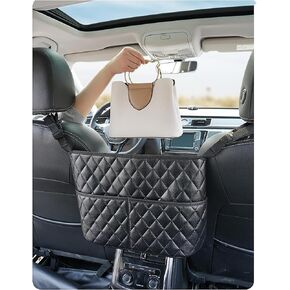 حامل محفظة مناديل البضائع، حقيبة شبكية لظهر المقعد لتنظيم السيارة وتخزينها، حاجز للأطفال في المقعد الخلفي للحيوانات الأليفة، حامل حقيبة يد للسيارة، جيب شبكي متين من جلد البولي يوريثان، حقيبة شبكية لتخزين السائق، أسود in Kuwait