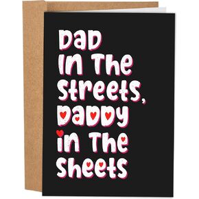 Sleazy Greetings Funny Father's Day Card from Wife | Dad in the Streets Daddy in the Sheets Happy Father's Day Greeting Card with Matching Envelope