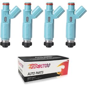 Fuel Injectors set of 4 Compatible with Toyota Camry Solara 2.4L 2002 2003 Toyota Highlander 2.4L 2001-2003 Replace 23250-0H010 23209-28020 12 Holes