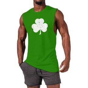 Mens St Patrick's Day Tee Shirts Irish Distressed Shamrock Shirt Lucky Tank Tops