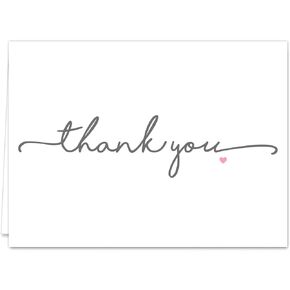 Thanks From The Heart Thank You Note Card Pack / 36 Thanks Greeting Cards With White Envelopes / 3 1/2" x 4 7/8" Generic Hearts Appreciation Blank Cards