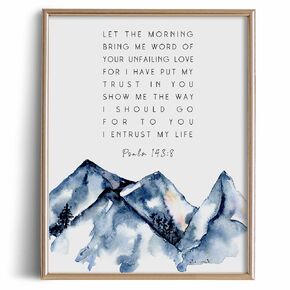 Psalm 103:11-12 Religious Quotes Wall Art - Inspirational Bible Verses Decor - Modern Christian Spiritual Poster Print - Holy Scripture Jesus Christ - Catholic Gift for Her - God Prayer Faith Positive