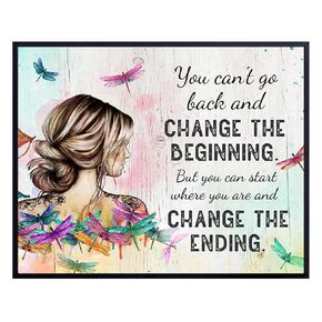 Trendy Inspirational Wall Decor for Women - Boho Wall Art - Rustic Wall Decor, Farmhouse Wall Art - Boho-chic Inspirational quote Shabby chic Wall Decor - Women’s empowerment Bedroom Home Decor