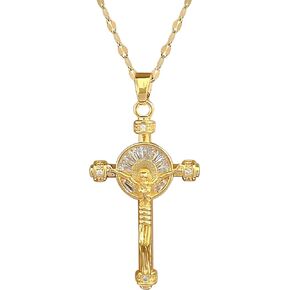 Cross Pendant Christian Religious Jewelry Christian Gift Portrait 18k gold
