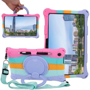 Case for Alldocube iPlay 50 /iPlay 50Pro 10.4-inch Tablet, 360° Rotating Stand/Shoulder Strap, Adjustable Stand, Child-Friendly Case (Colorful Blue)