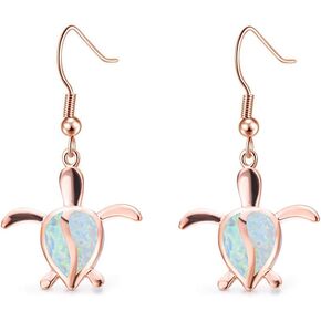 CiNily Dangle Drop Earrings for Women Girls 18K Gold Plated Opal Earrings Sea Jewelry Ocean Earrings