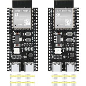 2pcs ESP32-S3-DevKitC-1-N8R2 Development Board ESP32 S3 WiFi + Bluetooth MCU Module, Dual Type-C ESP32-S3-WROOM-1 Cores Microcontroller Processor Integrates Complete Wi-Fi and BLE Functions