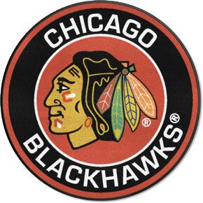 FANMATS 18867 Chicago Blackhawks Roundel Rug - 27in. Diameter