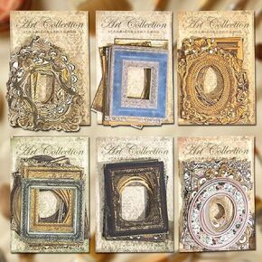 180 Pcs Vintage Window Frame Paper for Scrapbook Crafts, MaehSab Vintage Photo DIY Journaling Supplies Decorative Craft Paper Aesthetic Stationery Scrapbooking Paper for DIY Bullet Journal Junk