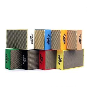 Diamond Hand Polishing Pads Foam Back for Granite Marble Glass,Set of 8 Pcs
