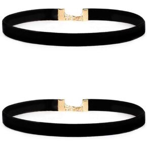 Gothic Black Velvet Choker Necklace Set Vintage Punk Simple Thin Pearl Pendant Cloth Choker Necklace Jewelry for Women Girls