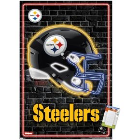 Trends International NFL Pittsburgh Steelers - Neon Helmet 23 Wall Poster