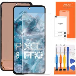 AMOLED for Google Pixel 8 Pro 5G LCD Screen Replacement for Google Pixel 8 Pro LCD Display GC3VE G1MNW Screen Touch Digitizer Assembly Repair Part Original (Support Fingerprint)