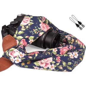 Universal Men and Women Scarf Camera Strap Belt Compatible with DSLR, SLR, Instant,Digital Camera - (Yellow Blossom) in Kuwait