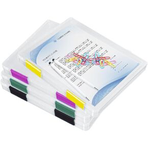 4pcs A4 Clear File Case, Portable Project File Box Document Storage Organizer Scrapbook Paper Storage Box for Organizing A4 Paper Photo Document Scrapbook Paper Office and School Supplies in Kuwait