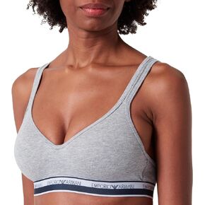 Emporio Armani Women's Stretch Cotton Logoband Padded Bralette
