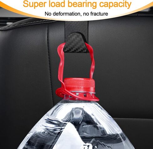 4 قطع خطافات مسند رأس مقعد السيارة، خطاف خلفي قوي مخفي للكرسي، خطاف مسند رأس تخزين السيارة، ملحقات داخلية للسيارة، عالمية للمحفظة وحقيبة البقالة (ألياف الكربون أسود) in Kuwait