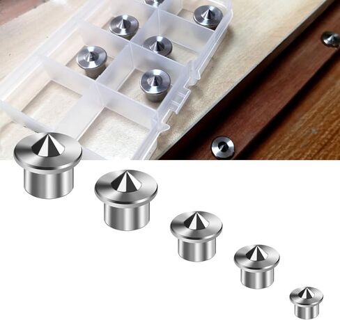 20PCS Stainless Steel Dowel Pin Centers Drilling Hole Tool Set with Sharp Point for Woodworking Tools, Solid Dowel and Tenon Center Transfer Plugs (5 Sizes of 1/4" 3/8" 5/16" 7/16" 1/2") by MinliGUY in Saudi Arabia