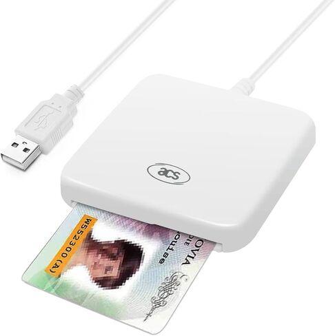 CAC Contact Smart Chip Card Reader Writer Support ISO7816 A B C Memory Cards, USB 2.0 Portable Smart Card Reader + 2PCS SLE4442 Cards, Compatible with Mac OS, Win, Linux, Vista, Android™ in Saudi Arabia