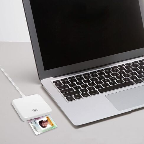 CAC Contact Smart Chip Card Reader Writer Support ISO7816 A B C Memory Cards, USB 2.0 Portable Smart Card Reader + 2PCS SLE4442 Cards, Compatible with Mac OS, Win, Linux, Vista, Android™ in Saudi Arabia