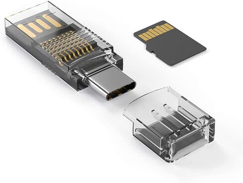 قارئ بطاقة TF، محول قارئ بطاقات Tmiyas Micro SD USB 2.0 / USB C قارئ بطاقة الذاكرة OTG متوافق مع أجهزة MacBook Huawei Windows وMac OS X وAndroid والمزيد in Kuwait