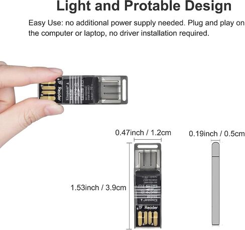 قارئ بطاقة TF، محول قارئ بطاقات Tmiyas Micro SD USB 2.0 / USB C قارئ بطاقة الذاكرة OTG متوافق مع أجهزة MacBook Huawei Windows وMac OS X وAndroid والمزيد in Kuwait