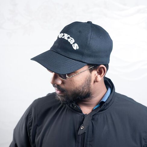 Men Women Fashion Baseball Cap, 100% Cotton Twill, Black, Unisex-Adults in Kuwait