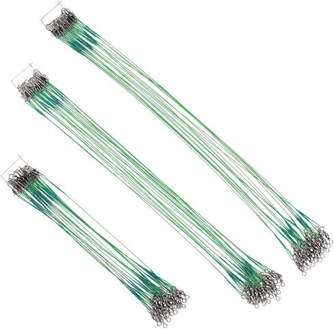 60PCS Fishing Wire Leader, Steel Fishing Leaders with Swivels and Snap, Nylon-Coated Fishing Leader for Connect Fishing Tackle Lures or Hooks, 7.5, 11.7, 12.9 Inch in Saudi Arabia
